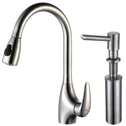 Kraus Stainless Steel Pull-out Kitchen Faucet and Soap Dispenser