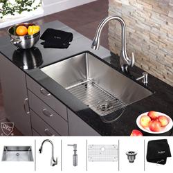 Kraus Stainless Steel Undermount Kitchen Sink/ Faucet/ Soap Dispenser