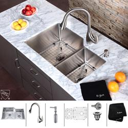 Kraus Stainless Steel Undermount Kitchen Sink/ Faucet/ Soap Dispenser