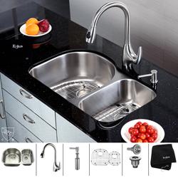 Kraus Stainless Steel Undermount Kitchen Sink/ Faucet/ Soap Dispenser
