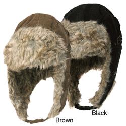 Boston Traveler Men's Corduroy Faux Fur Trapper Hat