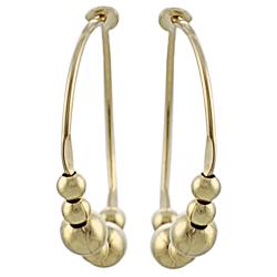 Goldfill and Alloy Beaded Hoop Earrings