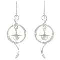 Sterling Silver Ball in Spiral Earrings