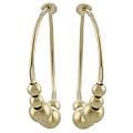 Goldfill and Sterling Silver Beaded Hoop Earrings