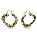 Stainless Steel Leopard Spot Hoop Earrings
