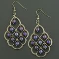 Stainless Steel Tahitian Pearl Chandelier Earrings (6.5-7 mm) (China)
