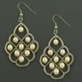 Stainless Steel Freshwater Pearl Chandelier Earrings (6.5-7mm) (China)