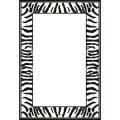 Lyndhurst Collection Zebra Border Black/ White Rug (9' x 12')