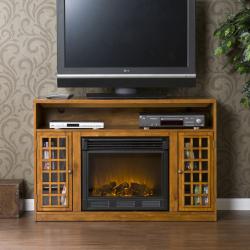 Branick Glazed Pine Media Console Fireplace