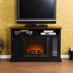 Herschel Black Media Console Fireplace