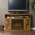 Branick Glazed Pine Media Console Fireplace