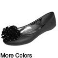 Bamboo by Journee Women's 'Justine-52' Flower Toe Ballet Flats