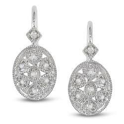 Miadora Sterling Silver 1/8ct TDW Diamond Earrings
