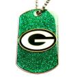 Green Bay Packers Fan Glitter Dog Tag Necklace