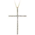 10k Gold 1/5ct TDW Diamond Cross Necklace (I-J, I2-I3)