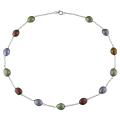 New York Pearls Sterling Silver Multi-colored FW Pearl Necklace (7.5-8.5 mm)