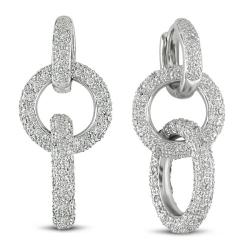 18k White Gold 3 1/2ct TDW Diamond Loop Earrings (G-H, SI1-SI2)