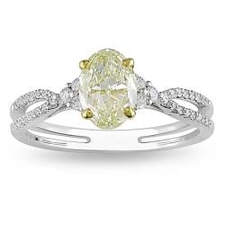 Miadora 18k Gold 1 1/4ct TDW Yellow and White Diamond Ring (G-H, VS1-VS2)