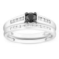 Miadora 10k Gold 1/2ct TDW Black and White Diamond Bridal Ring Set (G-H, I2-I3)