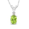 10k White Gold Peridot and Diamond Fashion Necklace