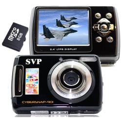 SVP Cybersnap 901 9MP 2.4-inch LCD Black Digital Camera/ Video Recorder with Micro SD 8GB