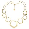 Adee Waiss 18k Yellow Gold Overlay Geometric Link Necklace