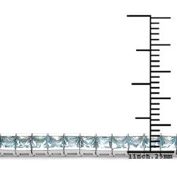 Sterling Silver Square-cut Blue Topaz Line Bracelet