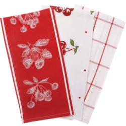Cherry Print Kitchen Towels (Pack of 3)