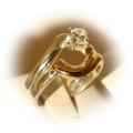 Sterling Silver and 18k Gold 'You and Me' CZ Intertwined Ring (Ecuador)