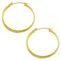 14k Yellow Gold 25-mm Interlocking Diamond-cut Hoop Earrings