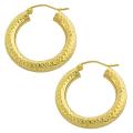 14k Yellow Gold 25-mm Diamond-cut Hoop Earrings
