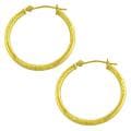 Fremada 14k Yellow Gold 25-mm Diamond-cut Station Hoop Earrings