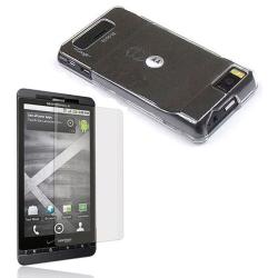 Clear Motorola Droid X Crystal Hard Case with 2 Screen Guards