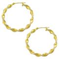 14k Two-tone Gold Twisted Hoop Earrings