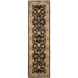 Handmade Heritage Kerman Black/ Gold Wool Runner (2'3 x 20')