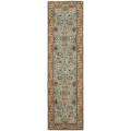 Handmade Heritage Mahal Blue/ Gold Wool Runner (2'3 x 8')