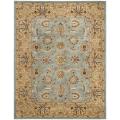 Handmade Heritage Mahal Blue/ Gold Wool Rug (5' x 8')