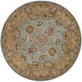 Handmade Heritage Mahal Blue/ Gold Wool Rug (6' Round)