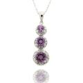 Sterling Silver Amethyst and Diamond Accent Necklace