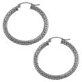 14k White Gold 29-mm Mesh Hoop Earrings