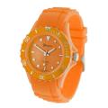 Geneva Women's 'Platinum' Orange Silicone Watch
