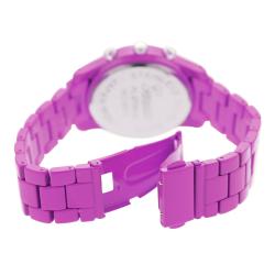 Geneva Women's 'Platinum' Pink Chronograph-style Link Watch