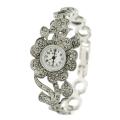 Geneva Women's 'Platinum' Created Marcasite Flower Watch