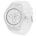Geneva Women's 'Platinum' Rhinestone-accented Silicone Watch