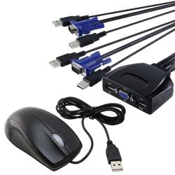 SYBA USB 2-Port KVM Switch/ Optical Mouse