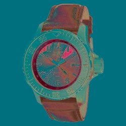 Invicta Men's Pro Diver Blue Dial Black Leather GMT Watch.