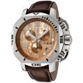 Swiss Legend Men's Scubador Rose Dial Brown Leather Chronograph Watch