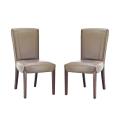 Bowery Brown Clay Leather Side Chairs (Set of 2)