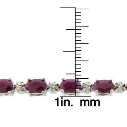 Sterling Silver Ruby and Diamond Accent Bracelet