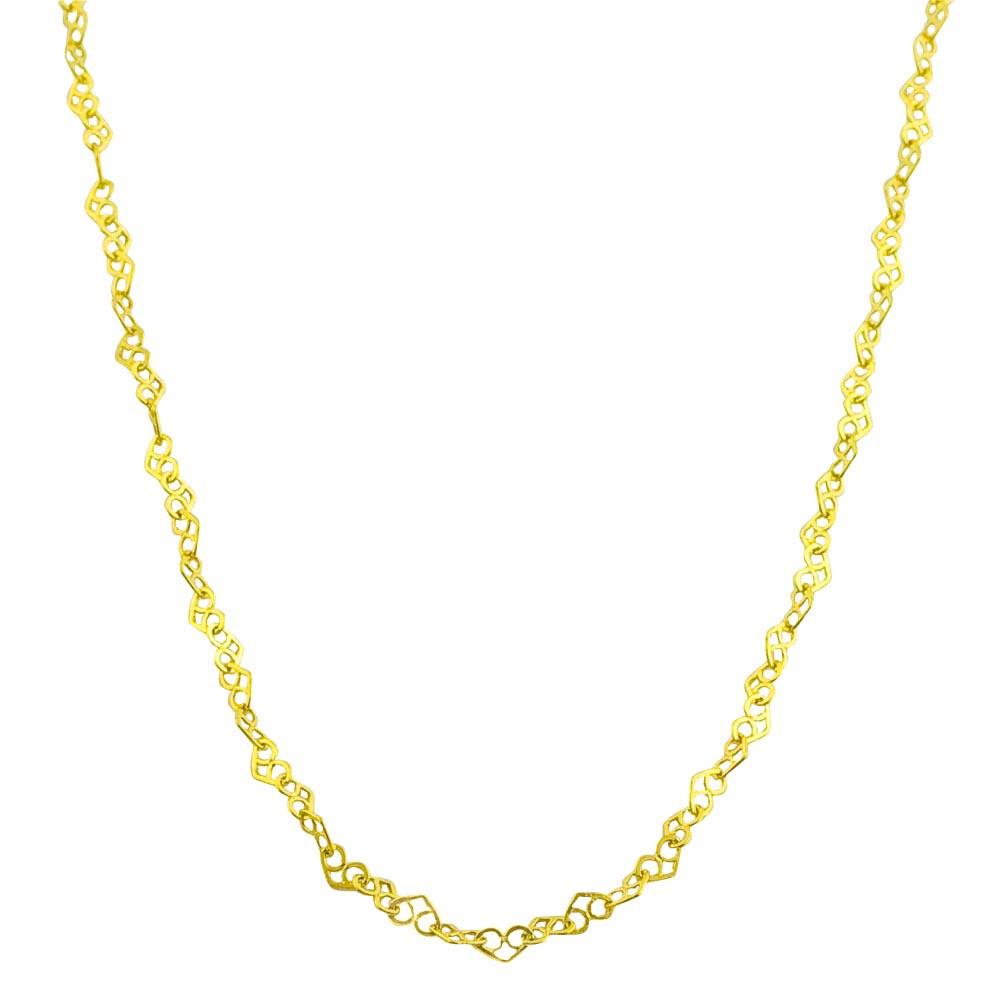 14k Yellow Gold 16 inch Mini Pretzel Link Necklace (2.2 mm